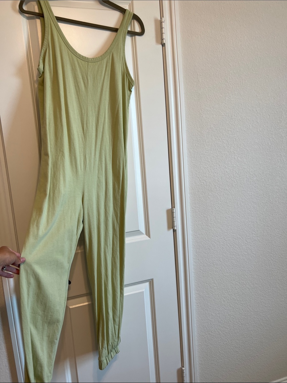Zara Light Olive Green Sleeveless Jumpsuit